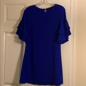 Royal Blue dress with ruffle sleeves